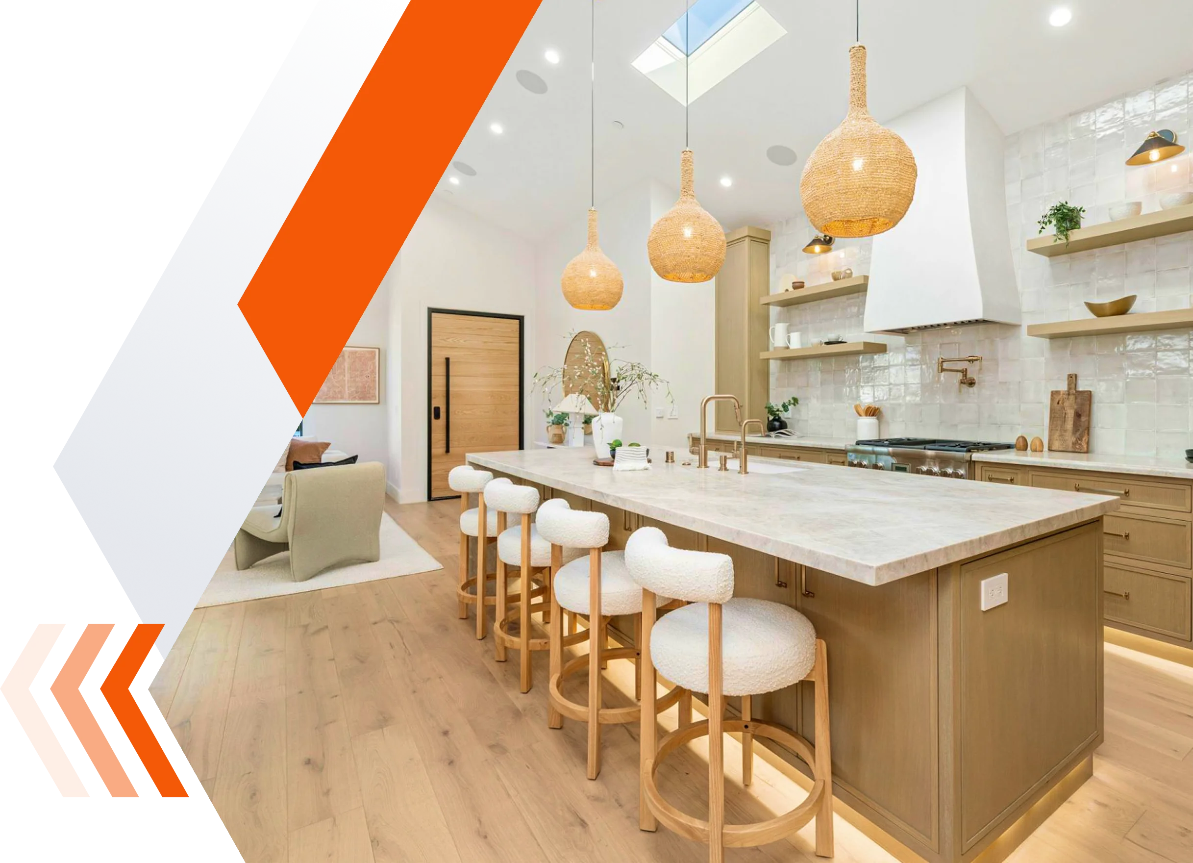 A bright kitchen finished with professional remodeling services.